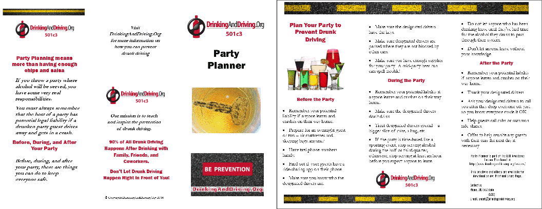 PLAN your party so nobody drives away drunk!